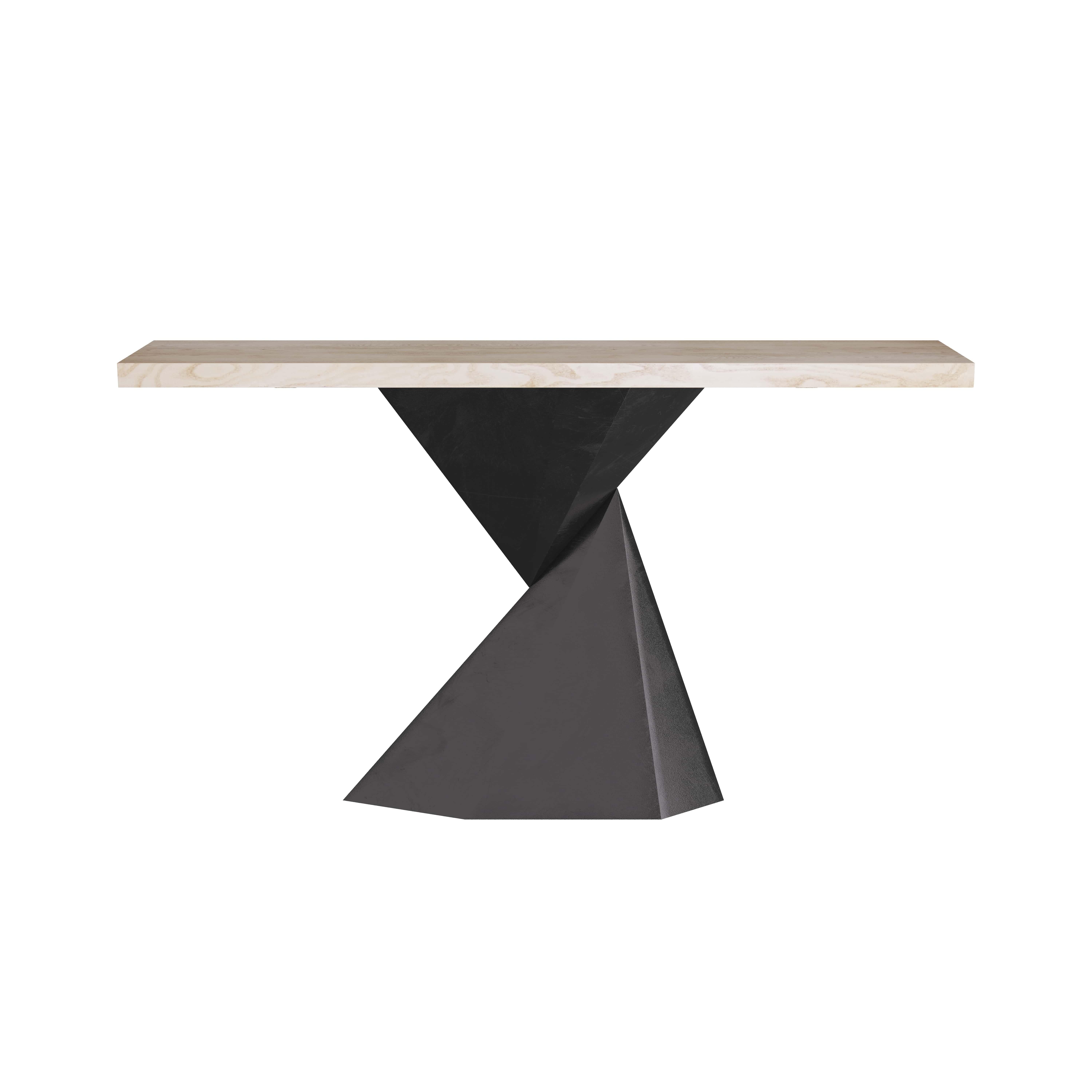 Blackened Valder Console FLI01 - Smoke, Wood, Iron For Sale