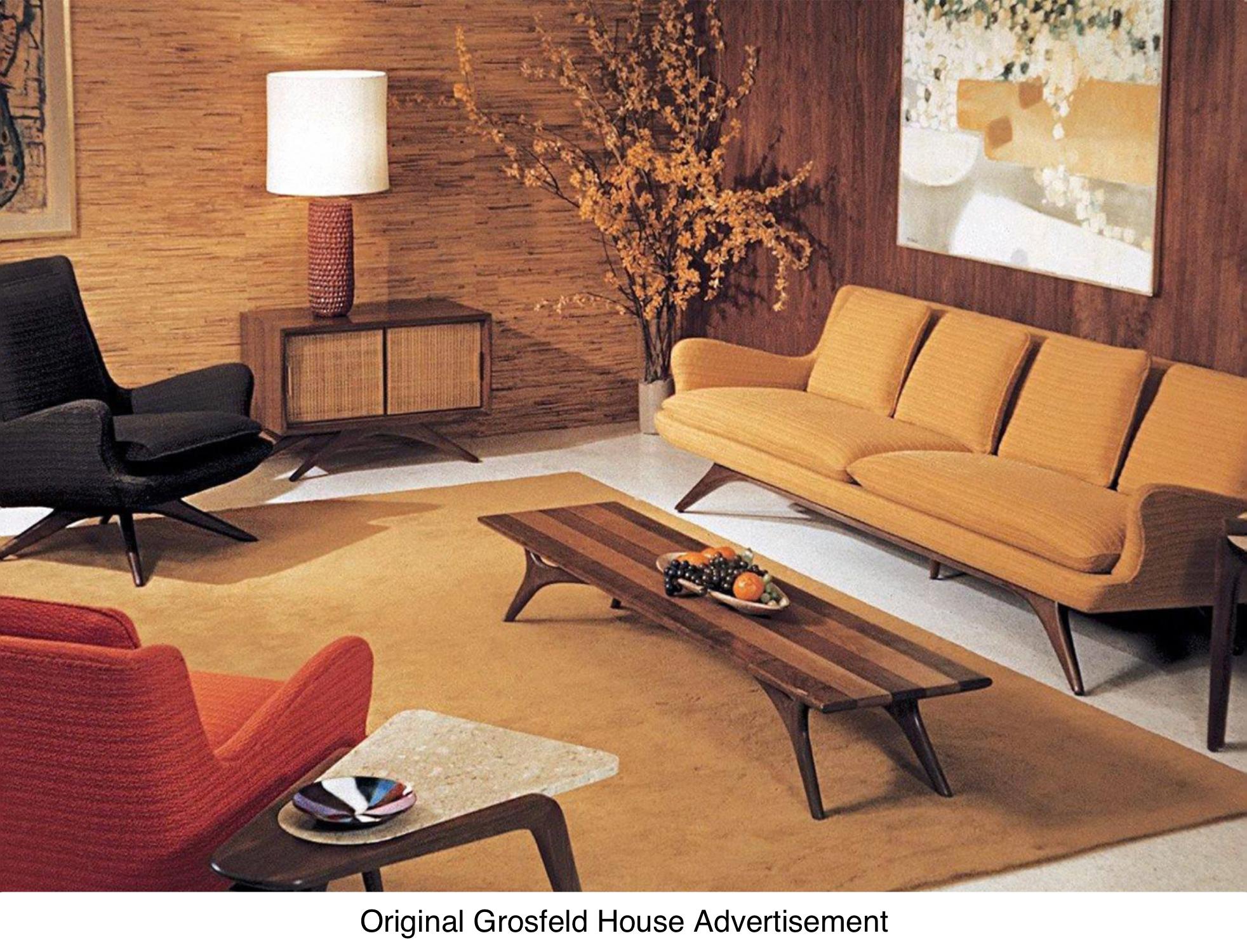 Valdimir Kagan for Grosfeld House Set of Nesting Tables, Very Rare 1950s, Signed For Sale 12
