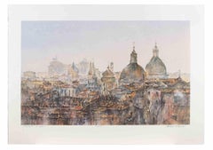 Vue de Rome - Lithographie de Valdimir Khasiev - années 1990