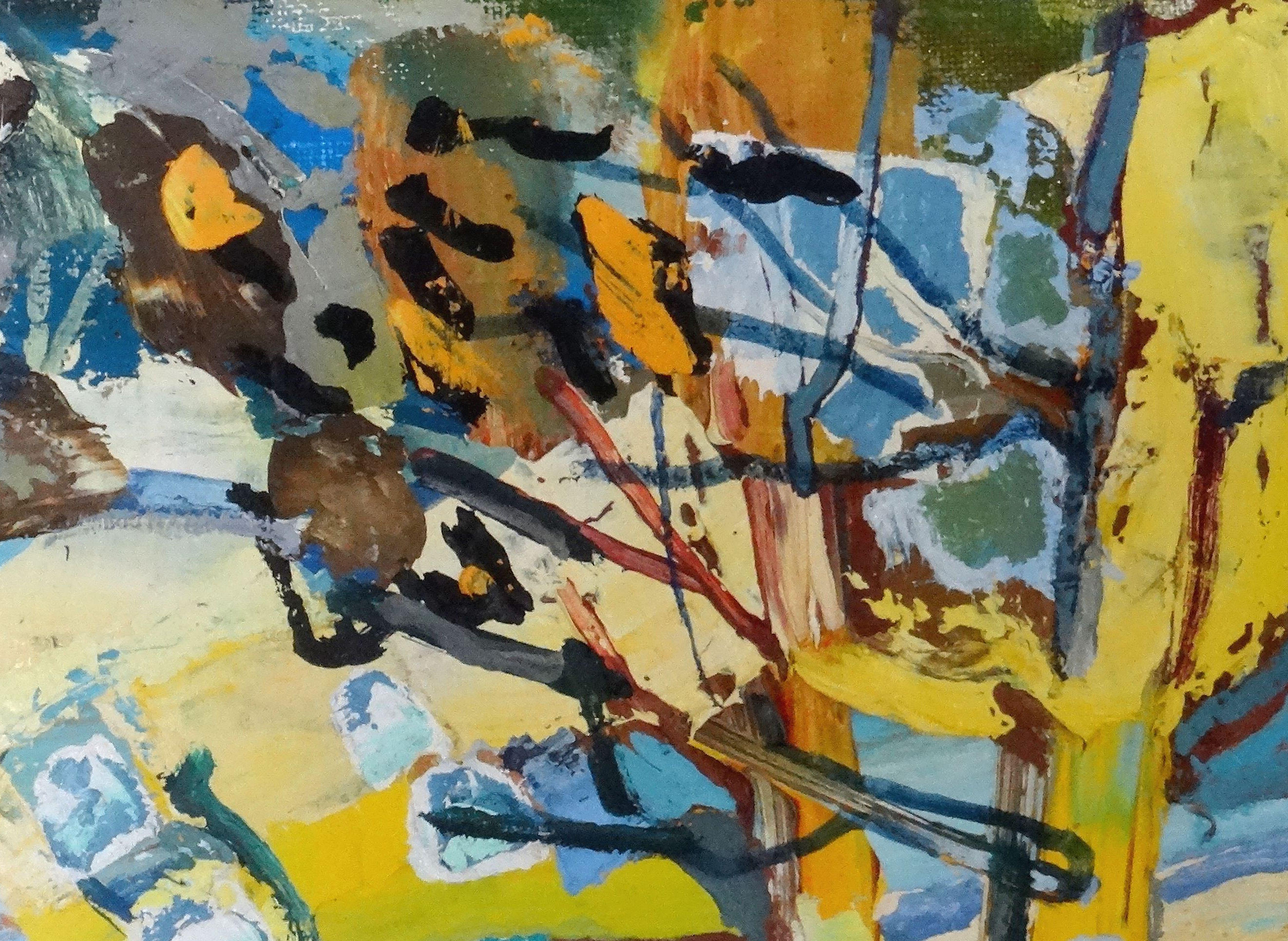 Paesaggio con alberi. 1991, tela, cartone, olio, 34x49 cm - Painting Espressionista di Valdis Bush