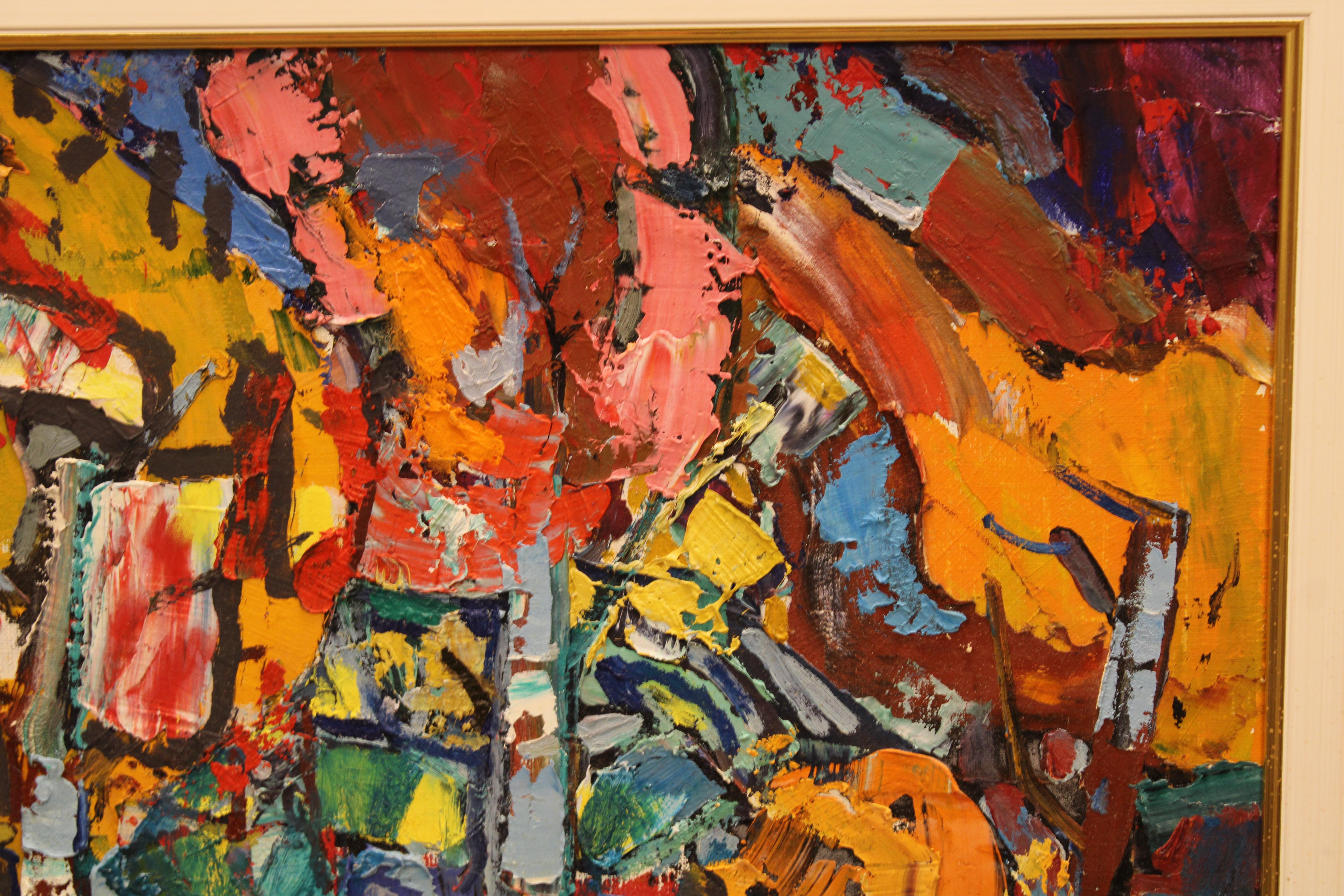 Sunny day. 1994, Öl auf Leinwand und Karton, 50x70 cm (Braun), Landscape Painting, von Valdis Bush