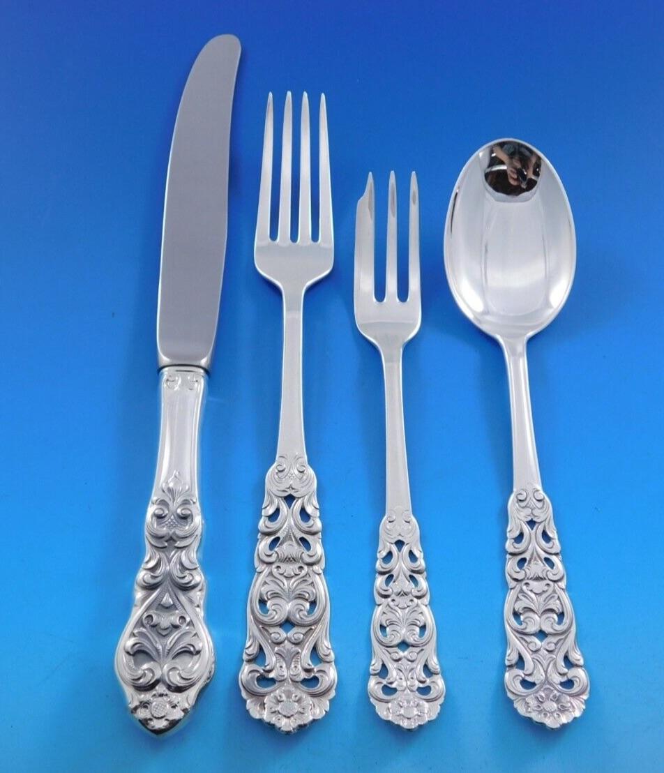 Valdres by Marthinsen Norway 830 Silver Flatware Set Service 56 pieces Luncheon For Sale 4