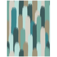 Vale Wallpaper or Custom Mural on Non-Woven Paper in Color Sage - Teal