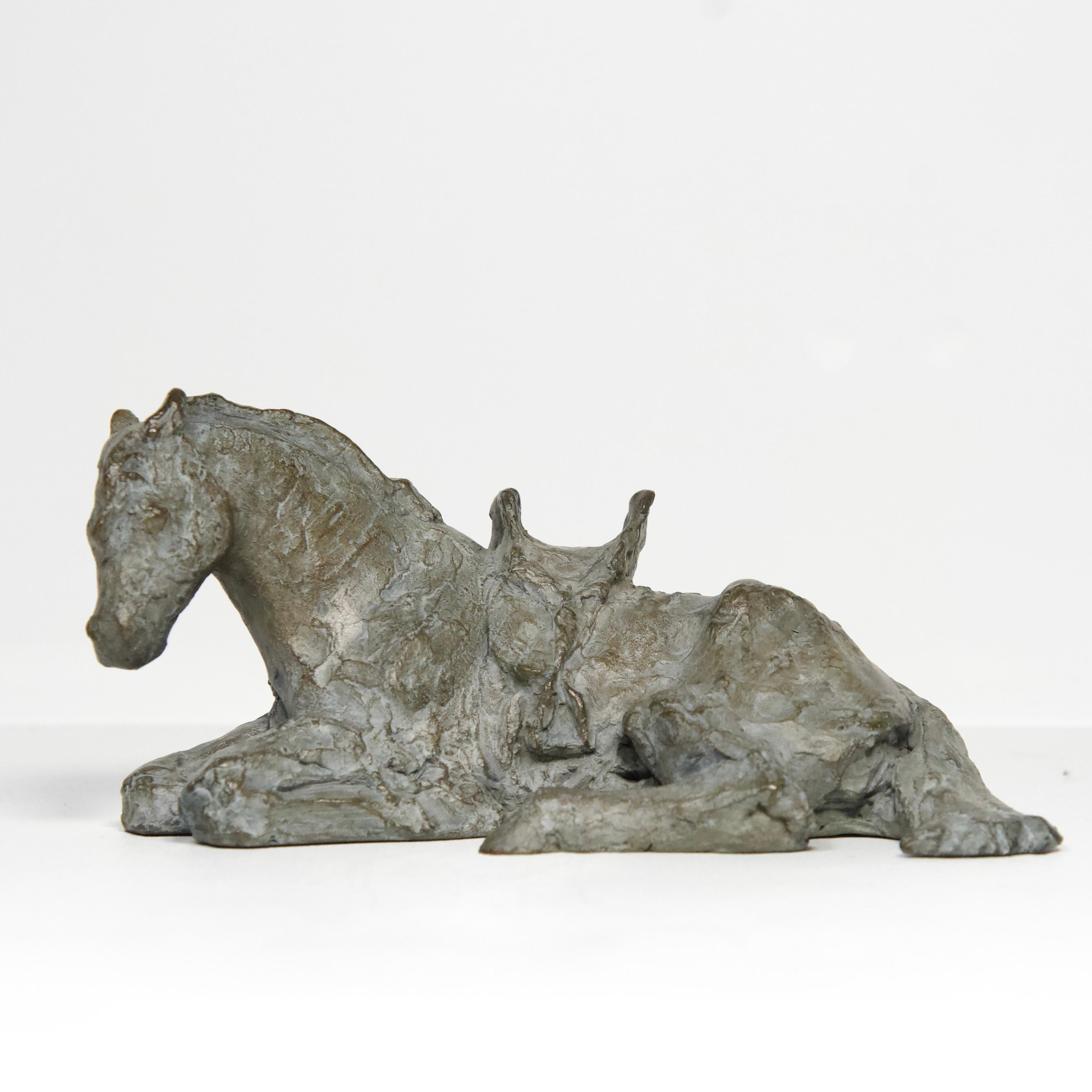 Midi en Mongolie - Sculpture de cheval en bronze de Valem