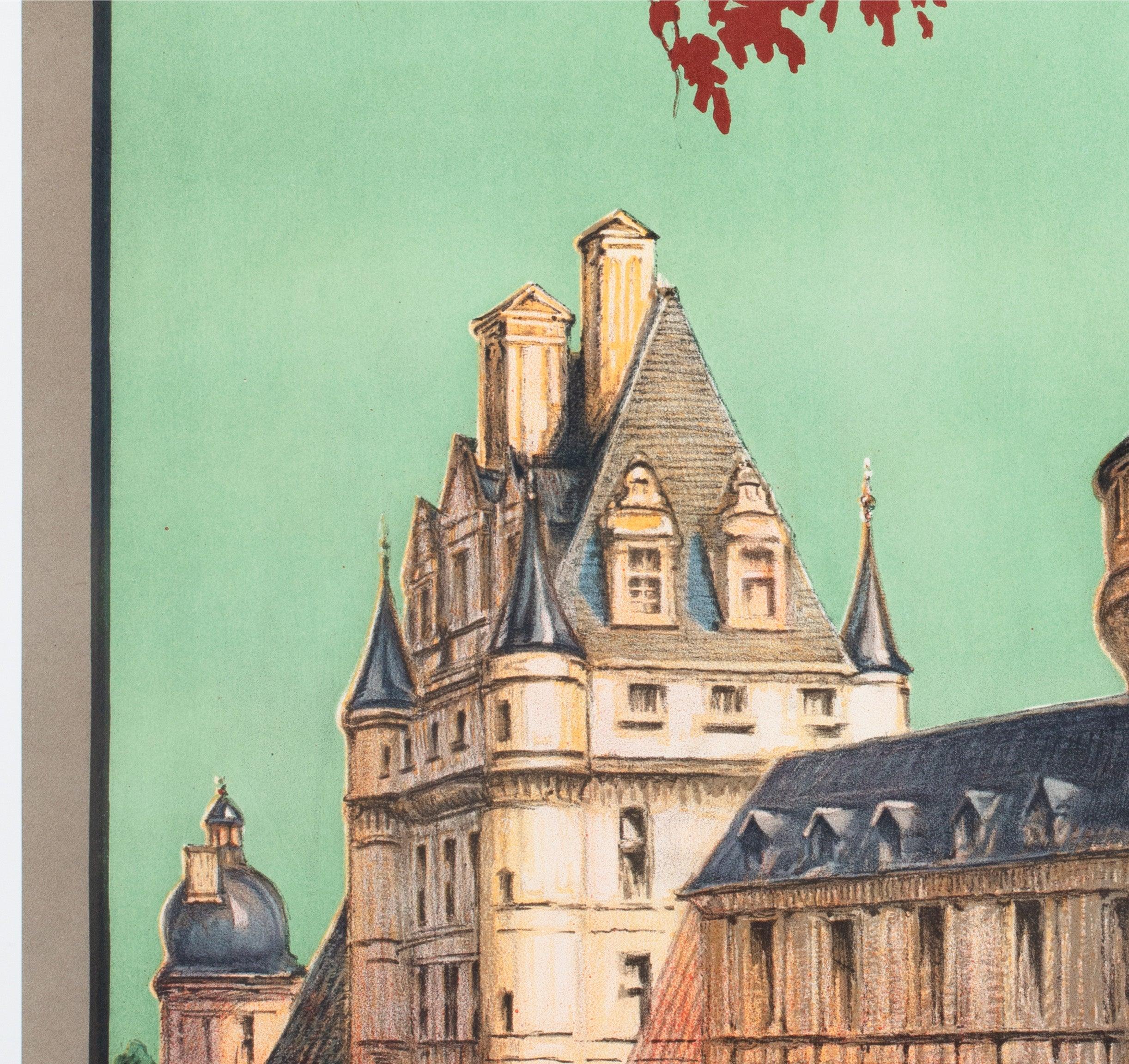 Valencay c1926 Französisch Reise Werbung Poster, Jean Charles Hallo (Leinen) im Angebot