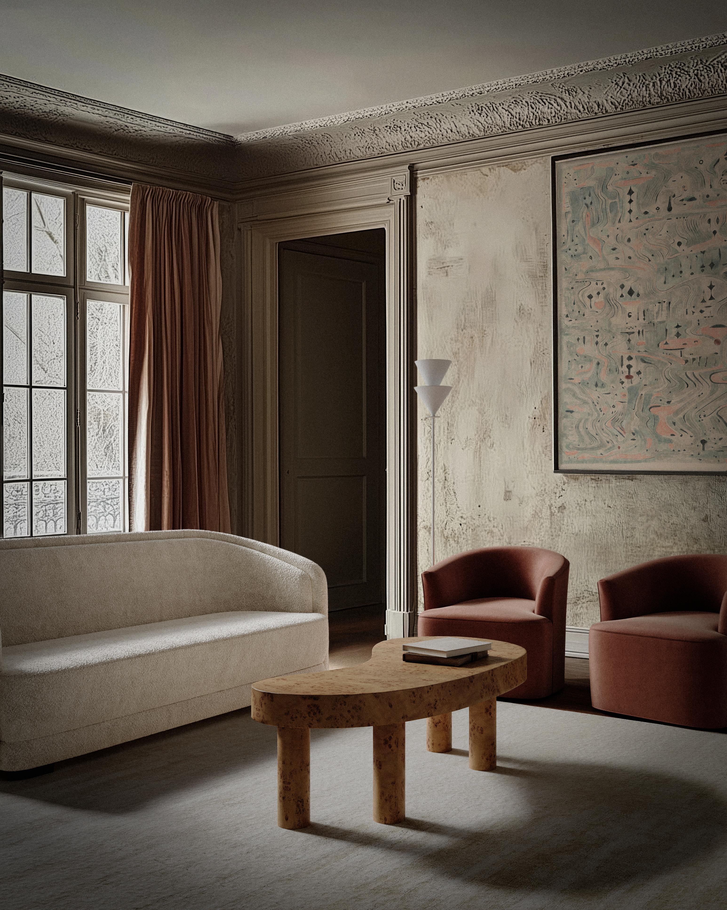 Contemporary Valence Sofa in Luxe Berbers/ Bouclés by Christiane Lemieux For Sale