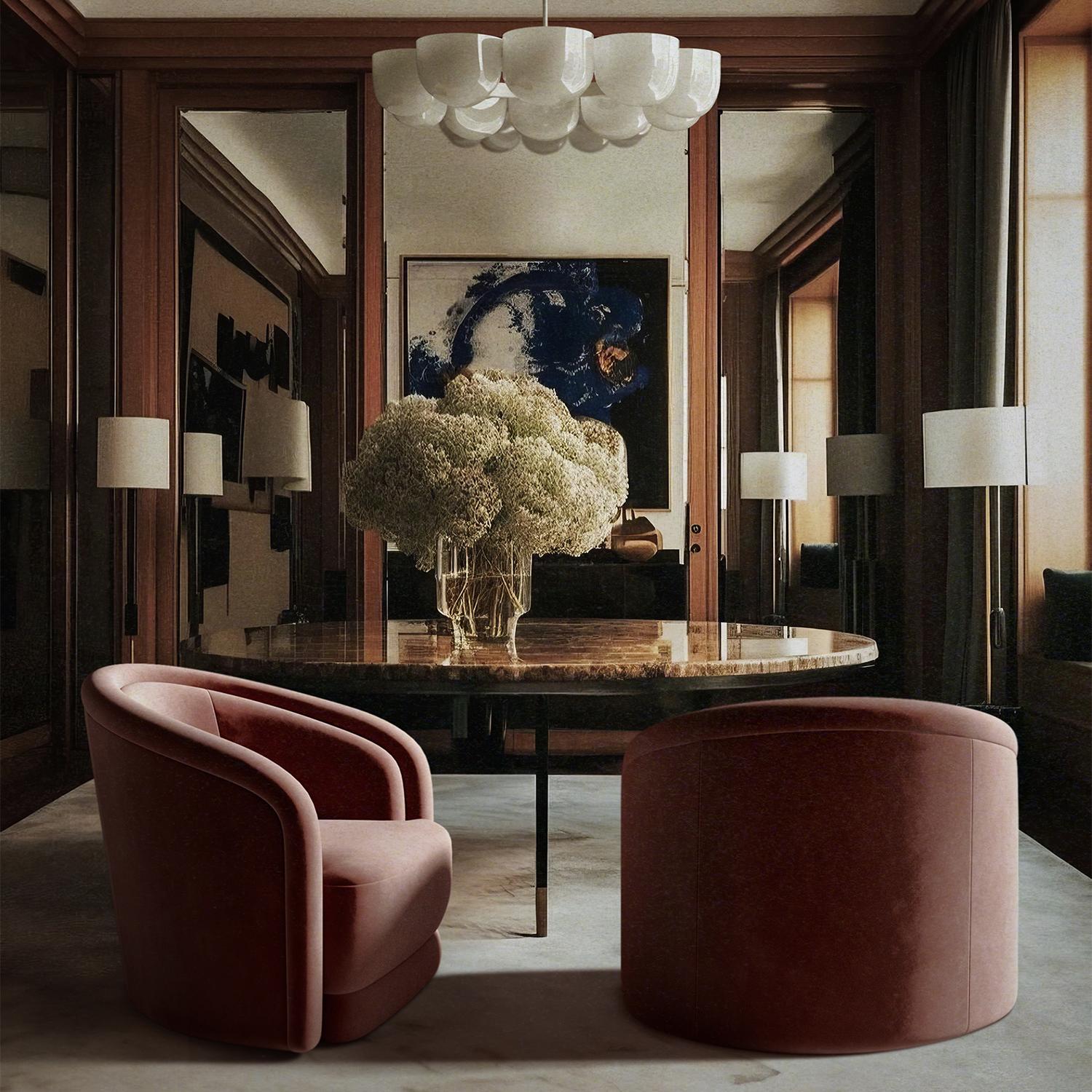 American Valence Swivel Chair in Luxe Berbers/ Bouclés by Christiane Lemieux For Sale