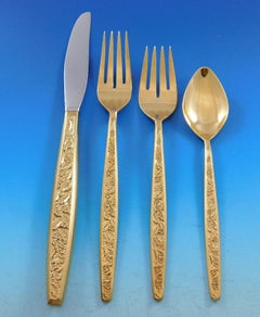 Valencia by International Sterling Silver Flatware Set 12 Service 63 Pcs Gold