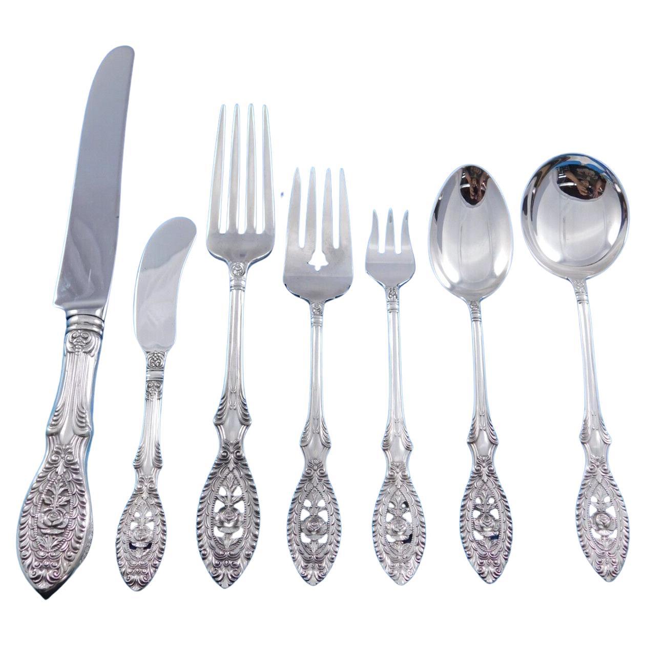 Valenciennes by Manchester Sterling Silver Flatware Service 8 Set 62 pcs Dinner
