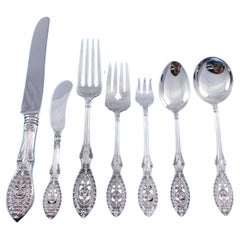 Valenciennes by Manchester Sterling Silver Flatware Service 8 Set 62 pcs Dinner