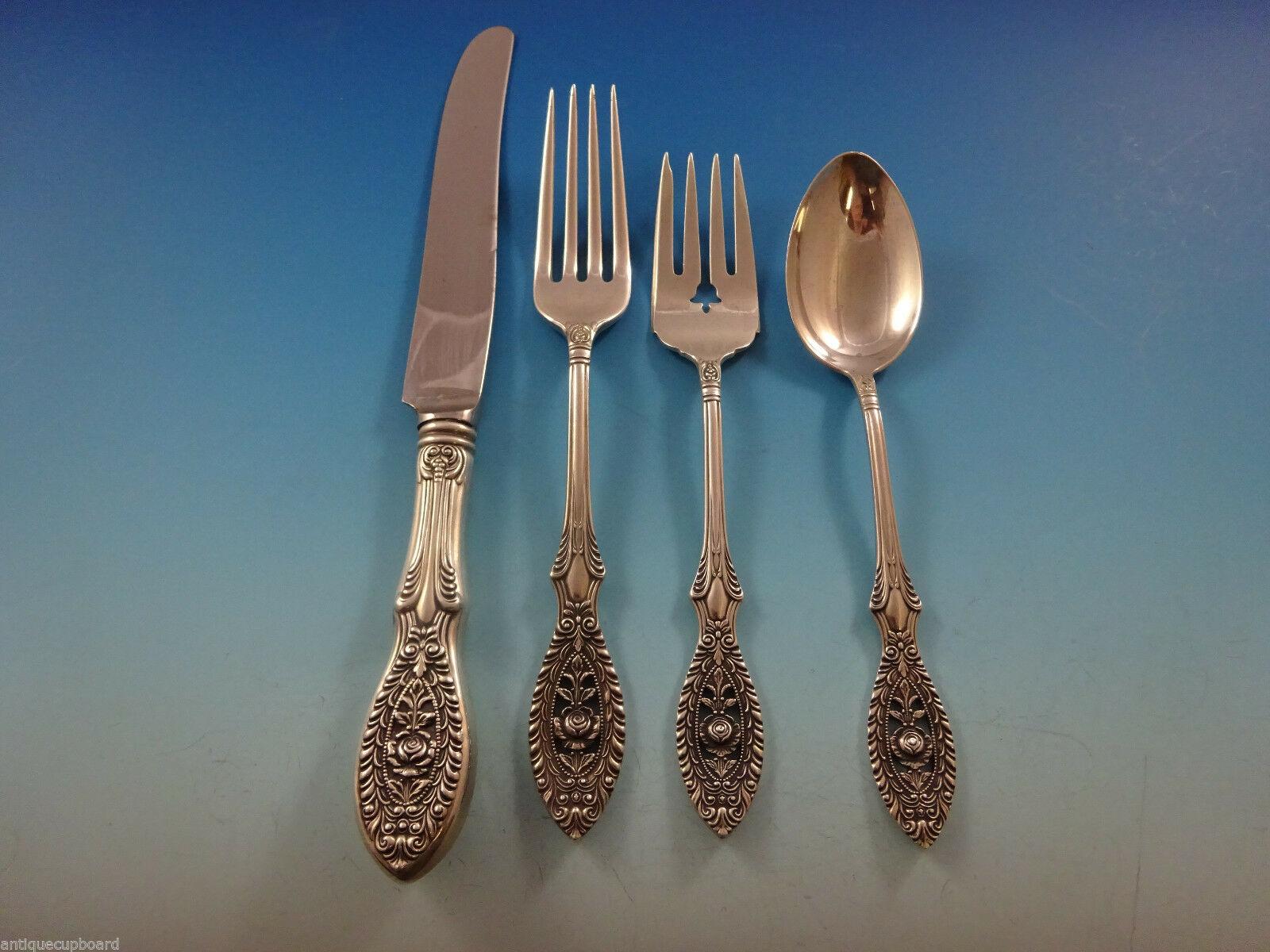 Valenciennes by Manchester Sterling Silver Flatware Service for 8 Set 60 Pieces In Excellent Condition In Big Bend, WI