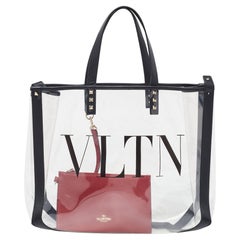 Valenitno Transparent/Schwarze PVC und Leder VLTN Shopper Tote aus PVC