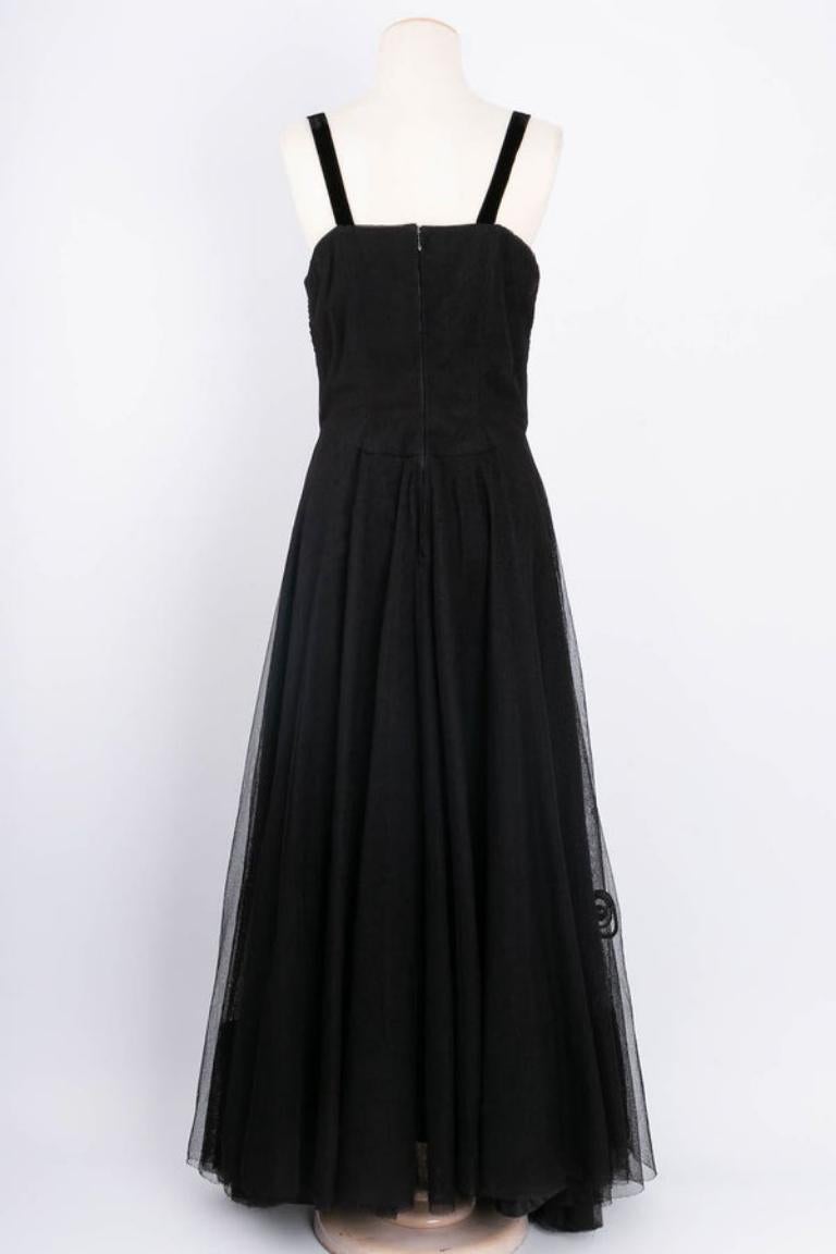 Valens Haute Couture Black Dress In Excellent Condition For Sale In SAINT-OUEN-SUR-SEINE, FR
