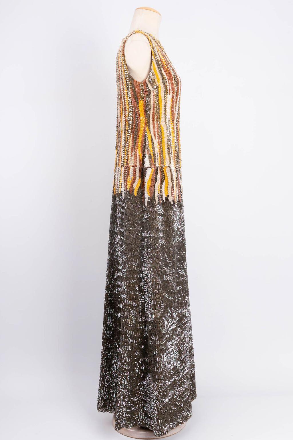 Brown Valens sequined dress For Sale