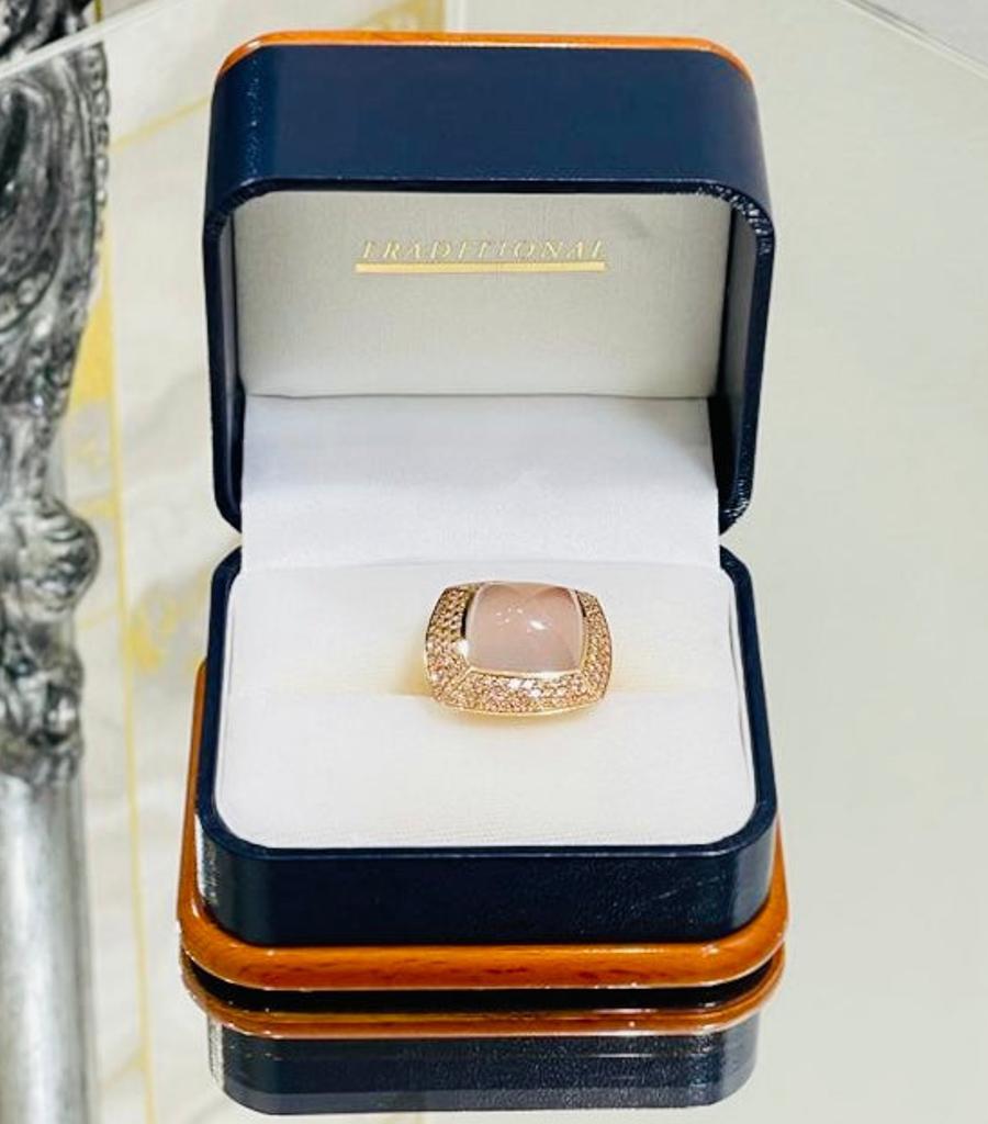 Modern Valente 18k Rose Gold Icy Jadeite & Diamond Ring For Sale
