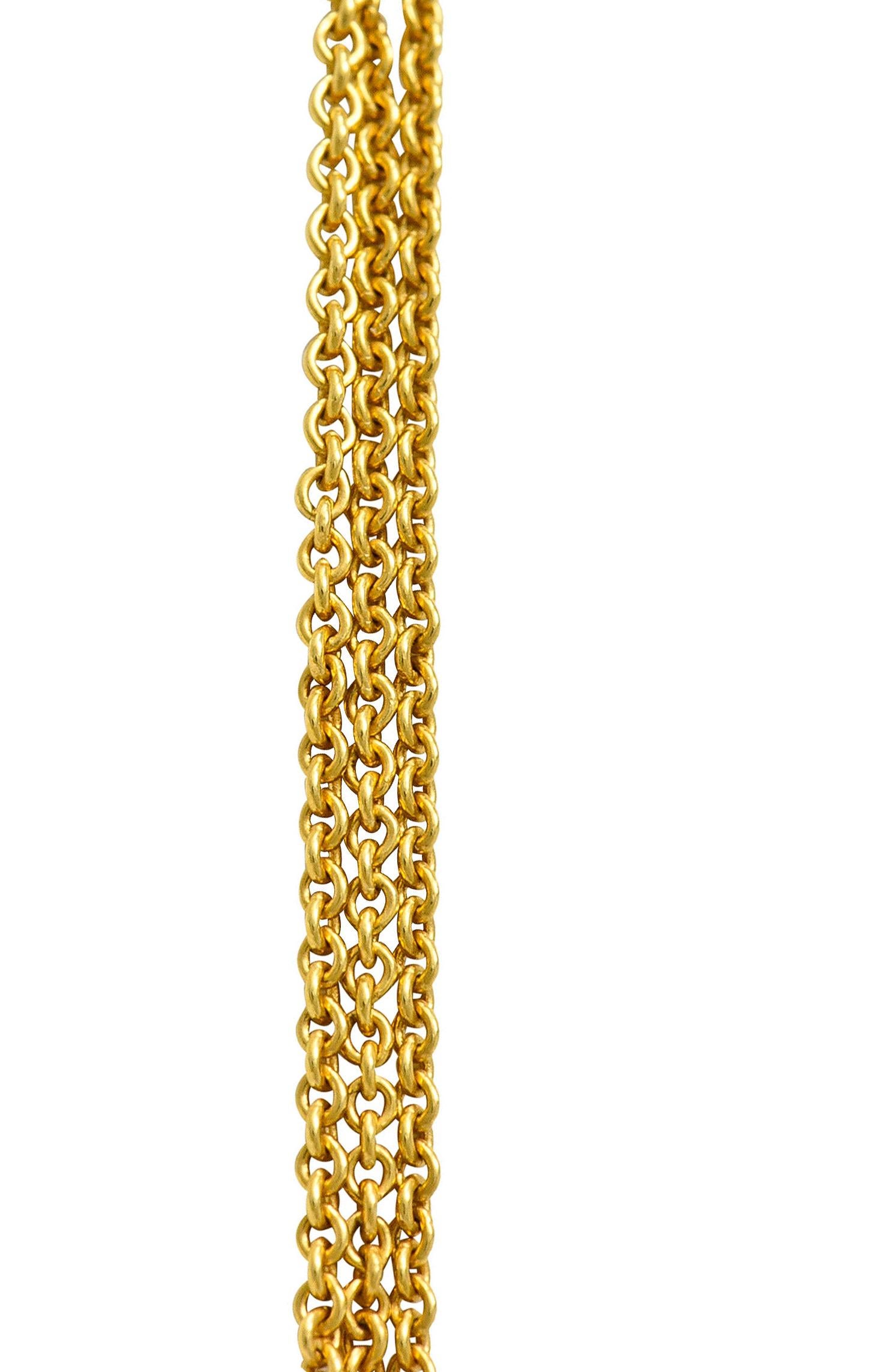Valente 22.00 Carats Multi-Sapphire Diamond 18 Karat Gold Pave Pendant Necklace 4