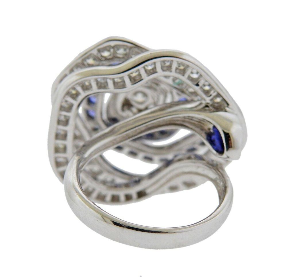 Round Cut Valente Blue Sapphire Diamond Gold Flower Ring
