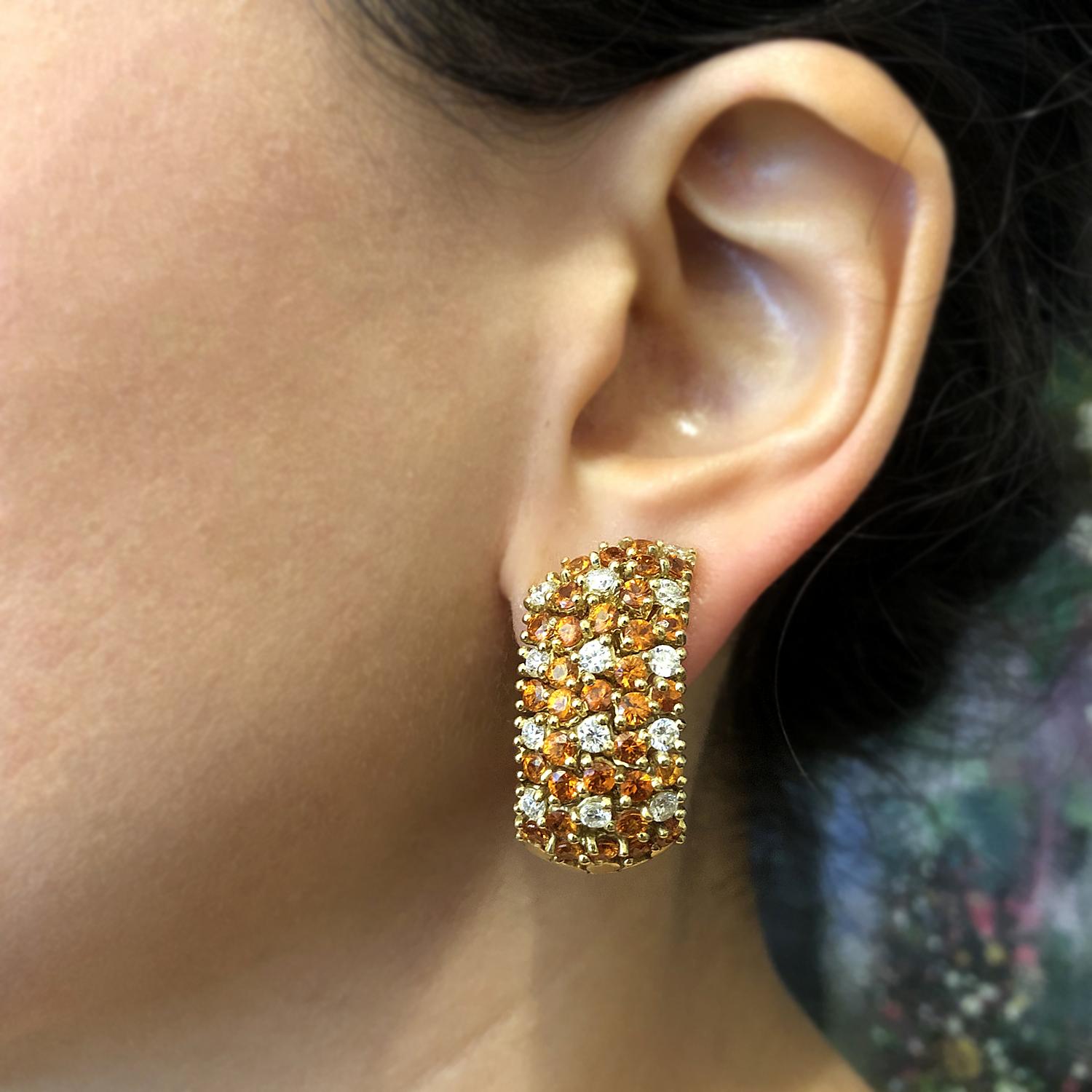 Valente Citrine Diamond Gold Earrings 2