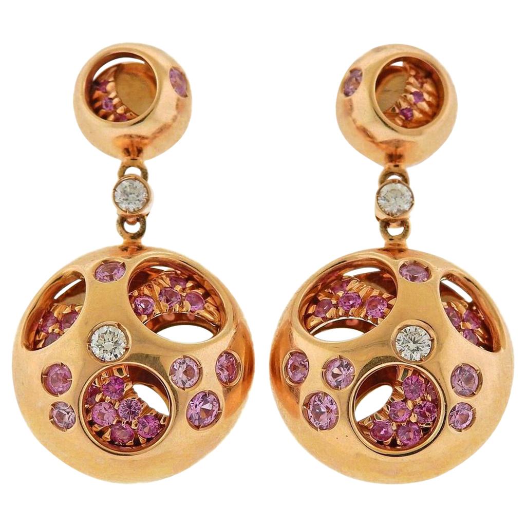 Valente Diamond Sapphire Rose Gold Earrings