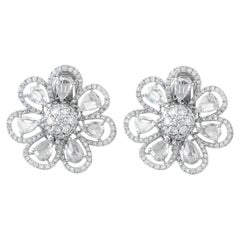 Valente Milano Pendientes Flor Diamante Oro Blanco 18K 11,48ct VM11-042026