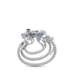 Valente Milano 18K White Gold 13.82ct Diamond and Sapphire Clip-On Earrings