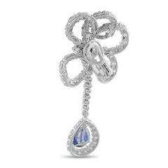 Pendientes de clip Valente Milano de oro blanco de 18 quilates, 17,10 quilates de diamantes y zafiros