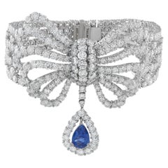 Valente Milano 18K White Gold 36.53ct Diamond and Sapphire Bracelet VM06-042026