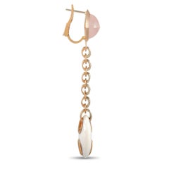 Valente Milano 18 Karat Gold 0.37 Carat Diamond, Rose Quartz, and White Agate