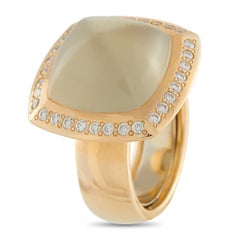 Anillo Valente Milano de oro amarillo de 18 quilates con 0,60 ct de diamantes y cuarzo ahumado