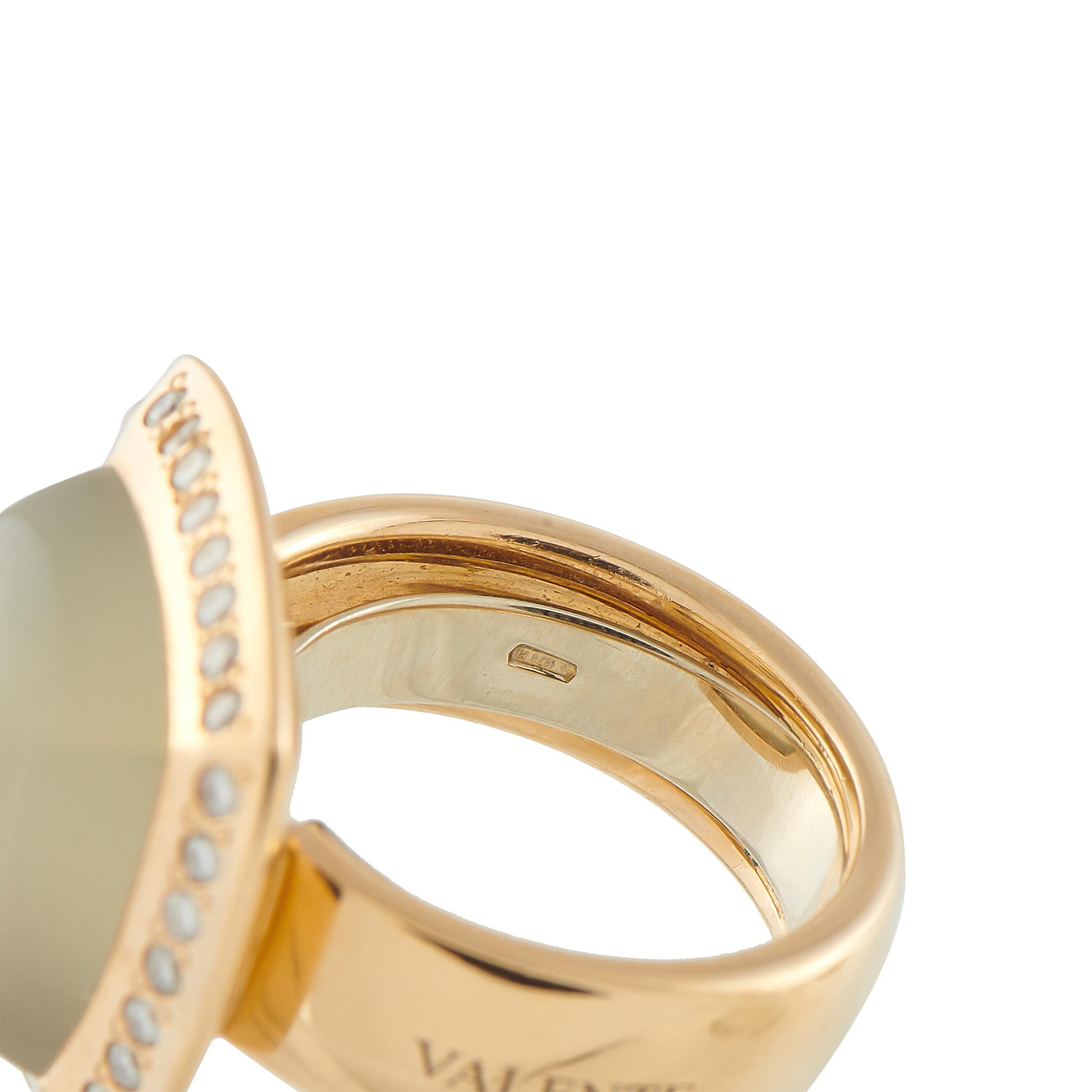 Valente Milano 18k Yellow Gold 0.60ct Diamond and Smoky Quartz Ring Damen im Angebot