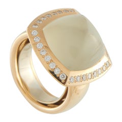 Valente Milano 18k Yellow Gold 0.60ct Diamond and Smoky Quartz Ring