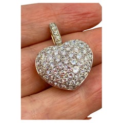 Valente Milano 2.6 TCW Pave Diamond 18K White Gold Heart Pendant Valente Milano 2.6 TCW Pave Diamond 18K White Gold Heart Pendant