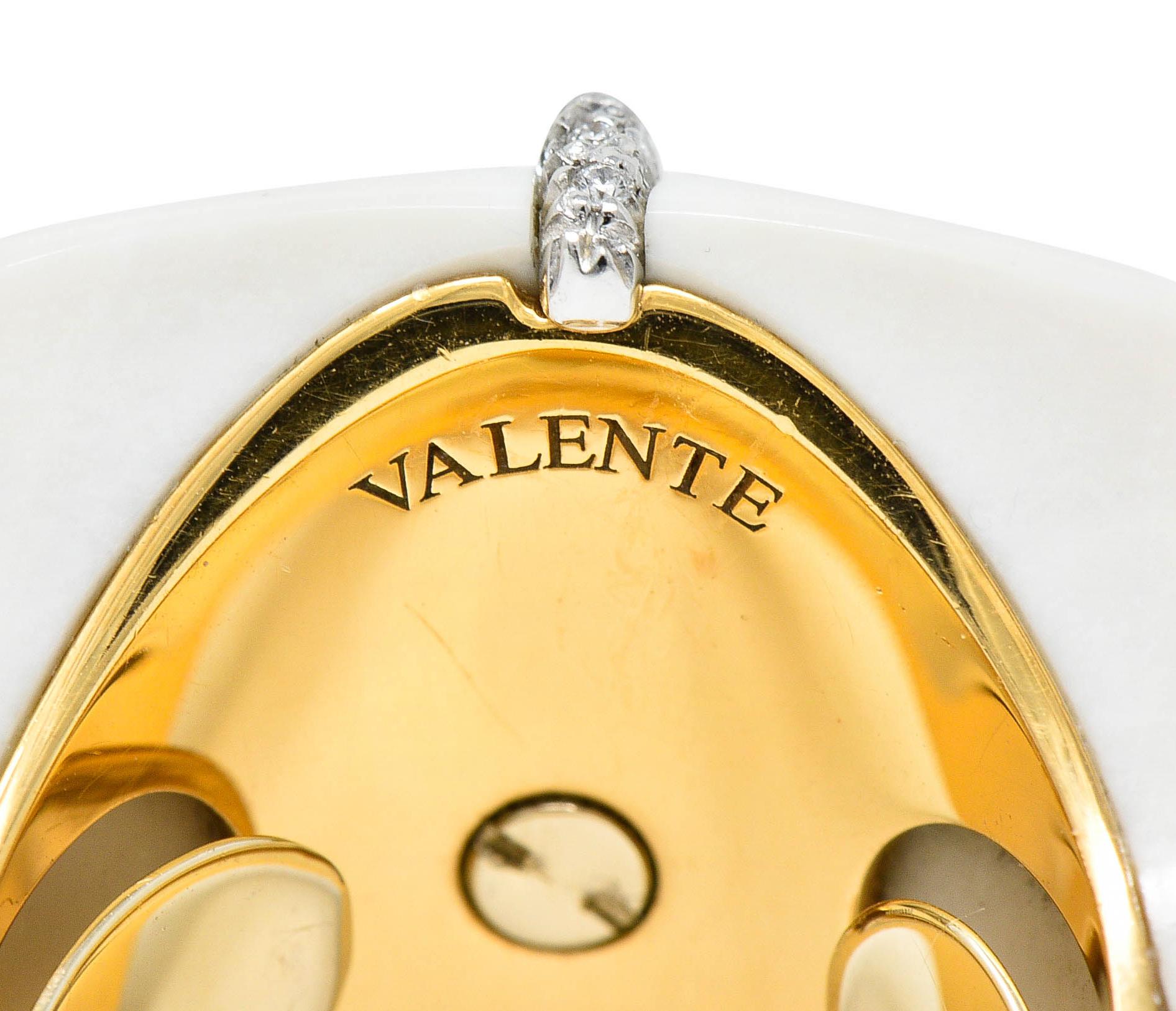 Women's or Men's Valente Milano Diamond Amethyst Agate 18 Karat Gold Statement Ring