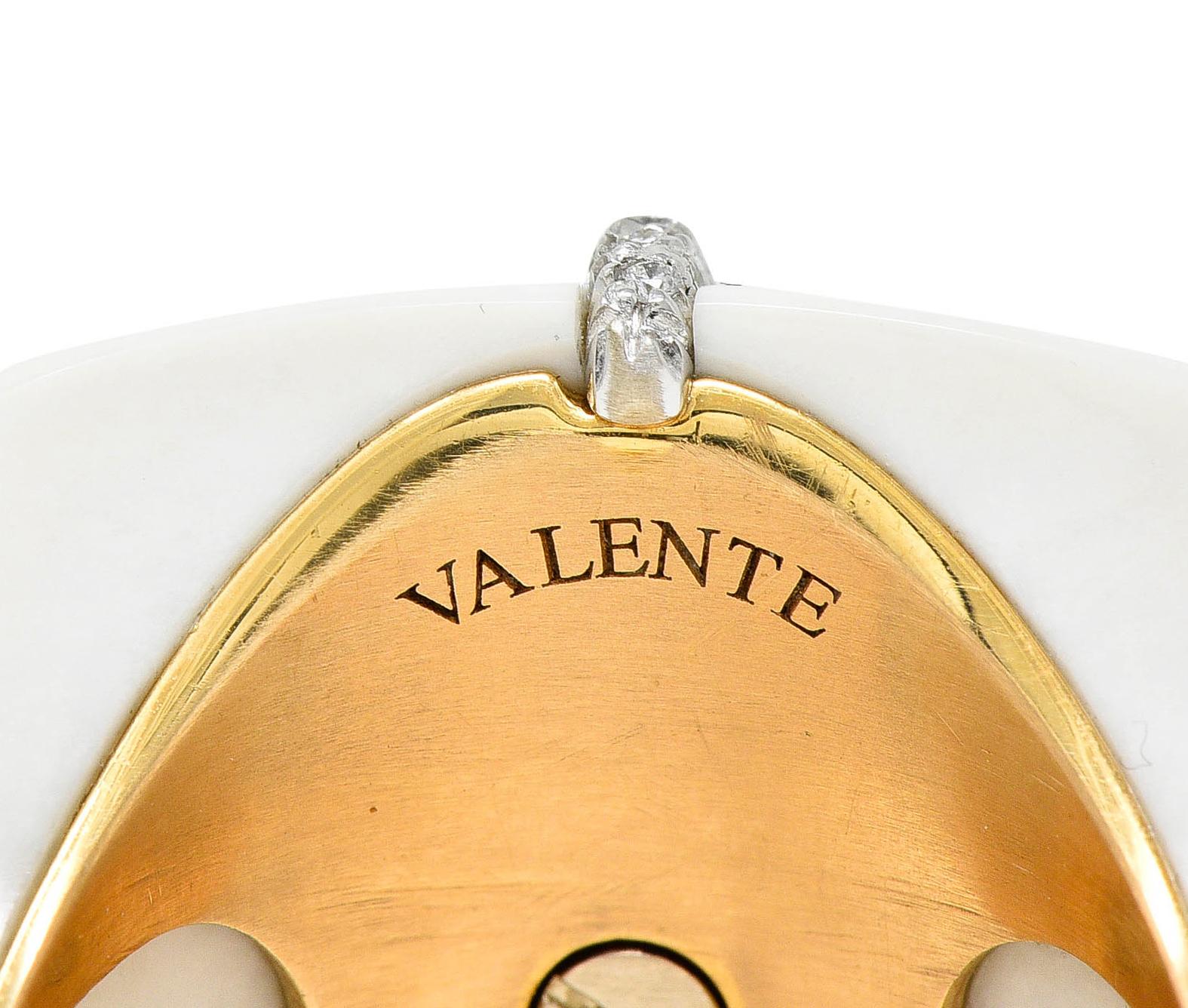Valente Milano Diamond Amethyst Agate 18 Karat Gold Statement Ring 1