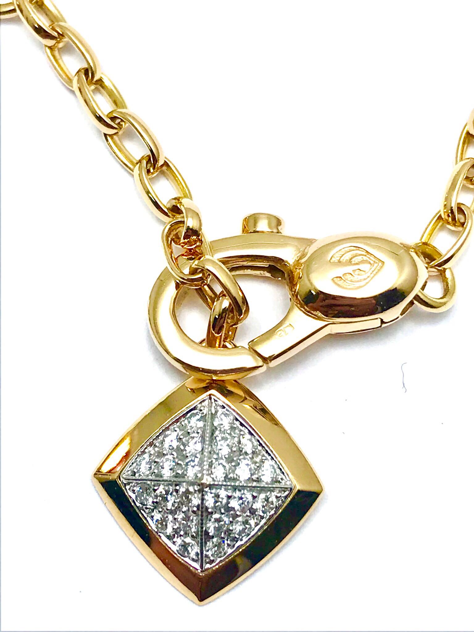 Round Cut Valente Milano Rubelite Tourmaline and Pave Diamond Rose Gold Necklace