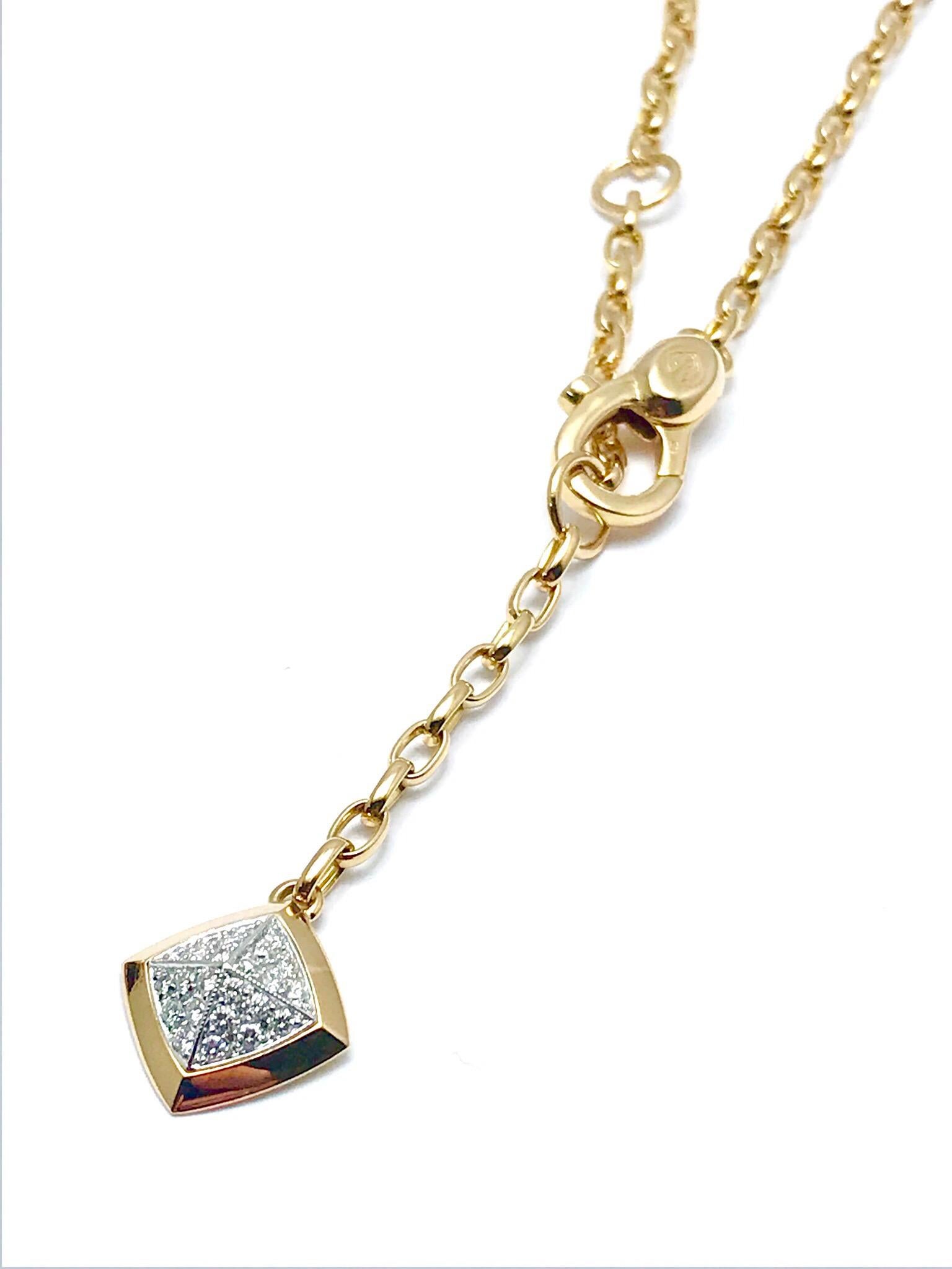 Valente Milano Rubelite Tourmaline and Pave Diamond Rose Gold Necklace In Excellent Condition In Chevy Chase, MD