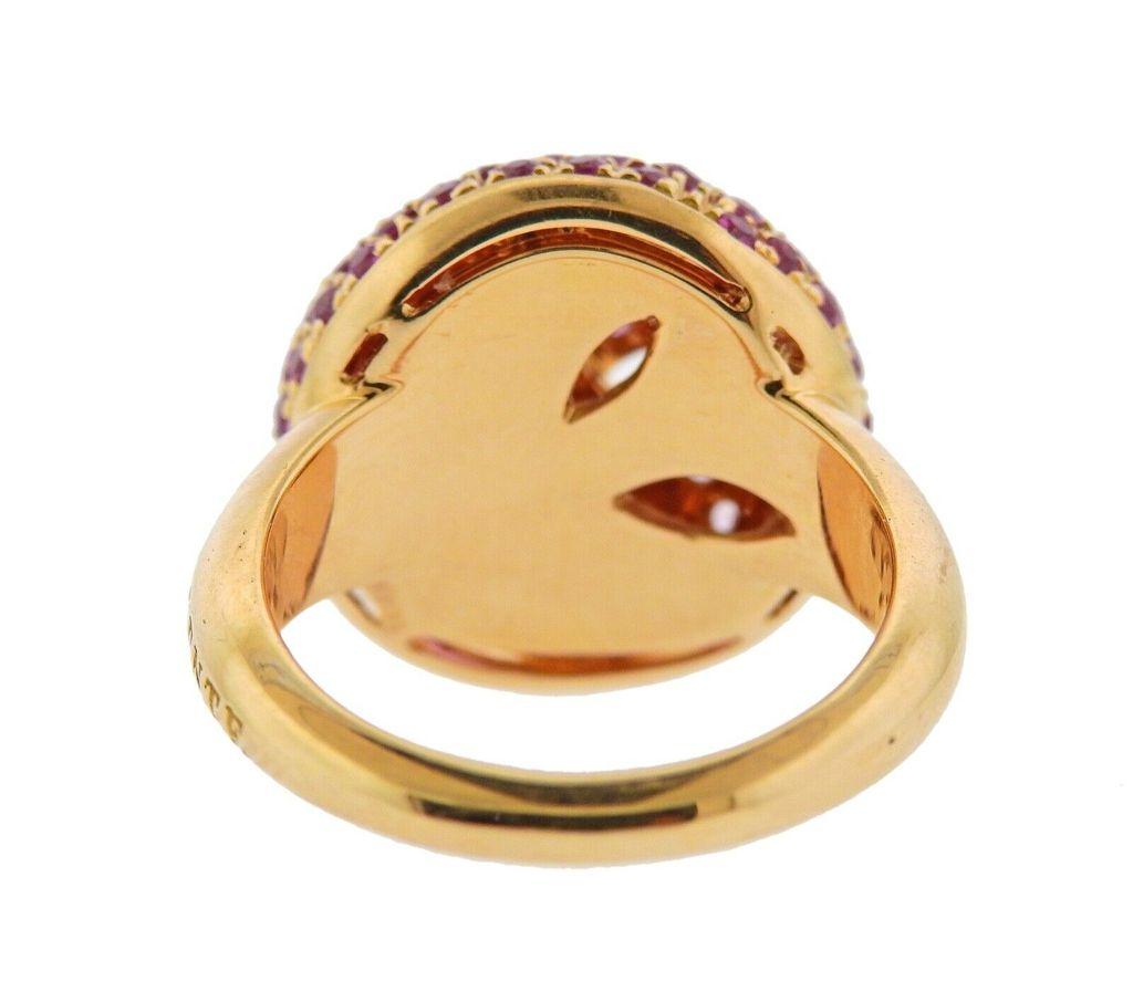 Valente Pink Sapphire Diamond Rose Gold Ring In Excellent Condition For Sale In Lambertville, NJ
