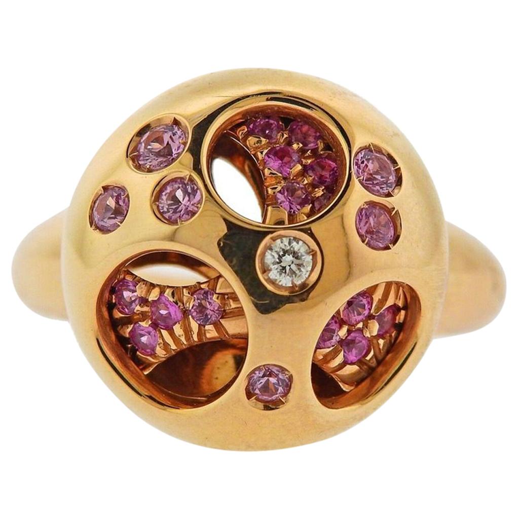 Valente Pink Sapphire Diamond Rose Gold Ring