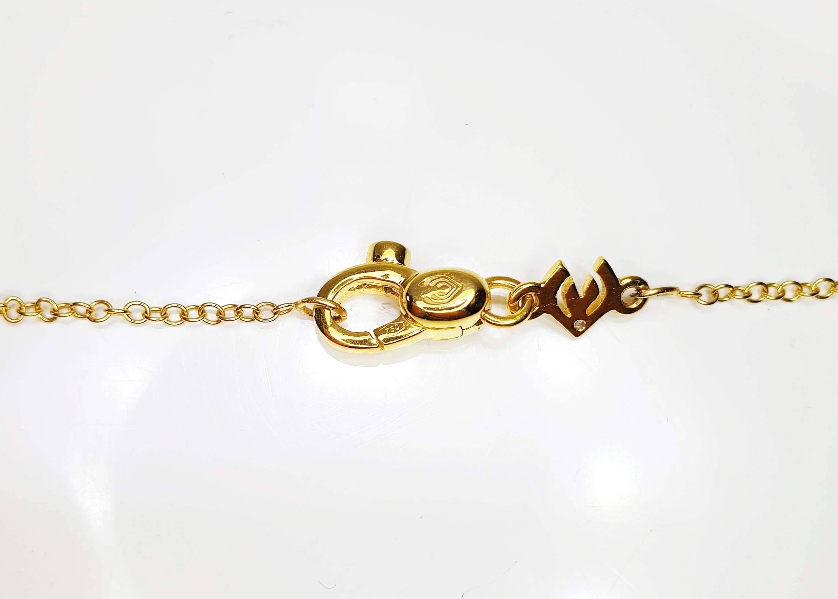 Valente saphire en or jaune 18 carats avec brioles de saphirs multicolores et diamants Pour femmes en vente