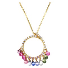Valente Shirasi 18k Yellow Gold with Multicolored Saphires Brioles and Diamonds