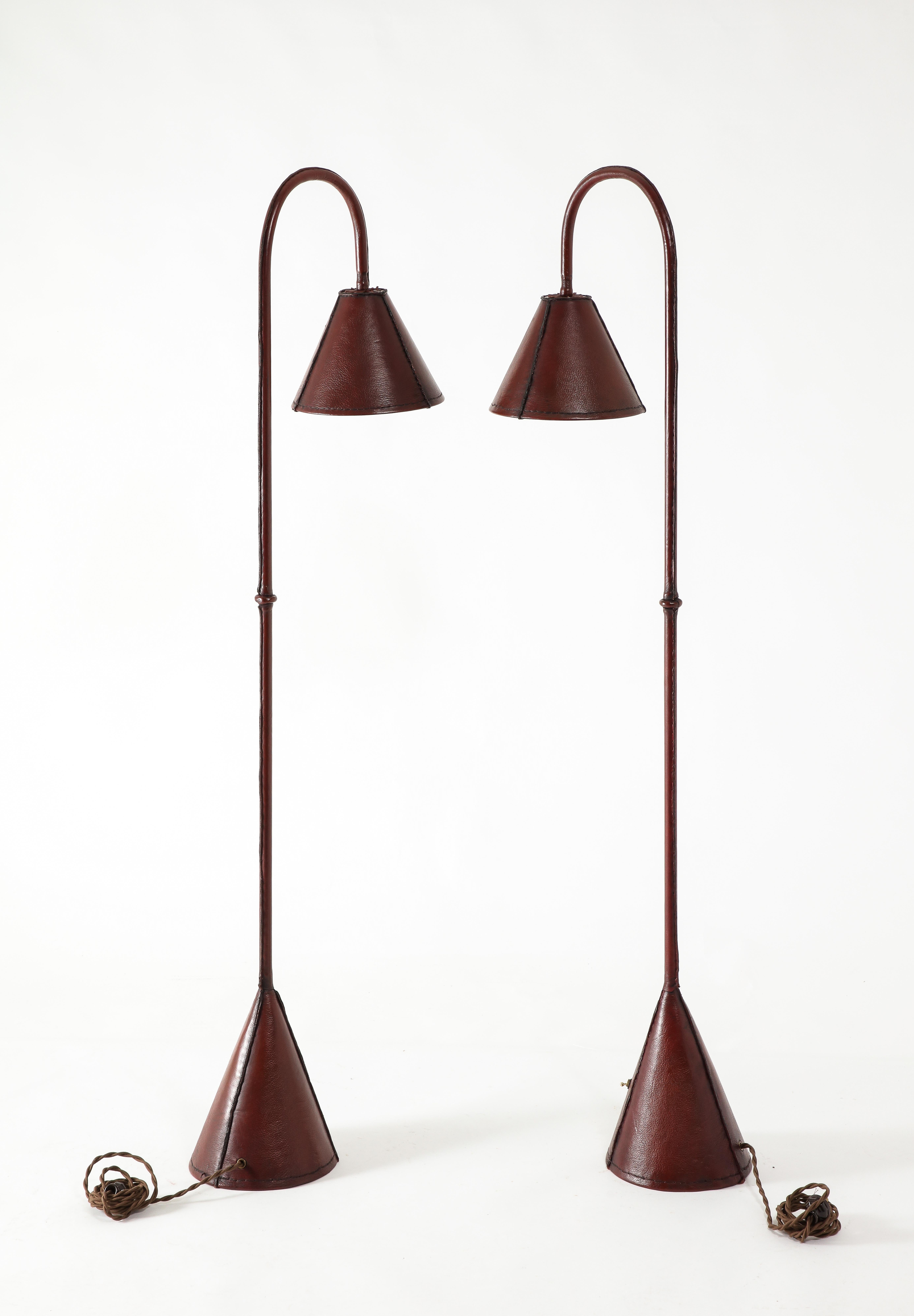 Valenti / Adnet Reading Floor Lamps, France 1950's For Sale 8