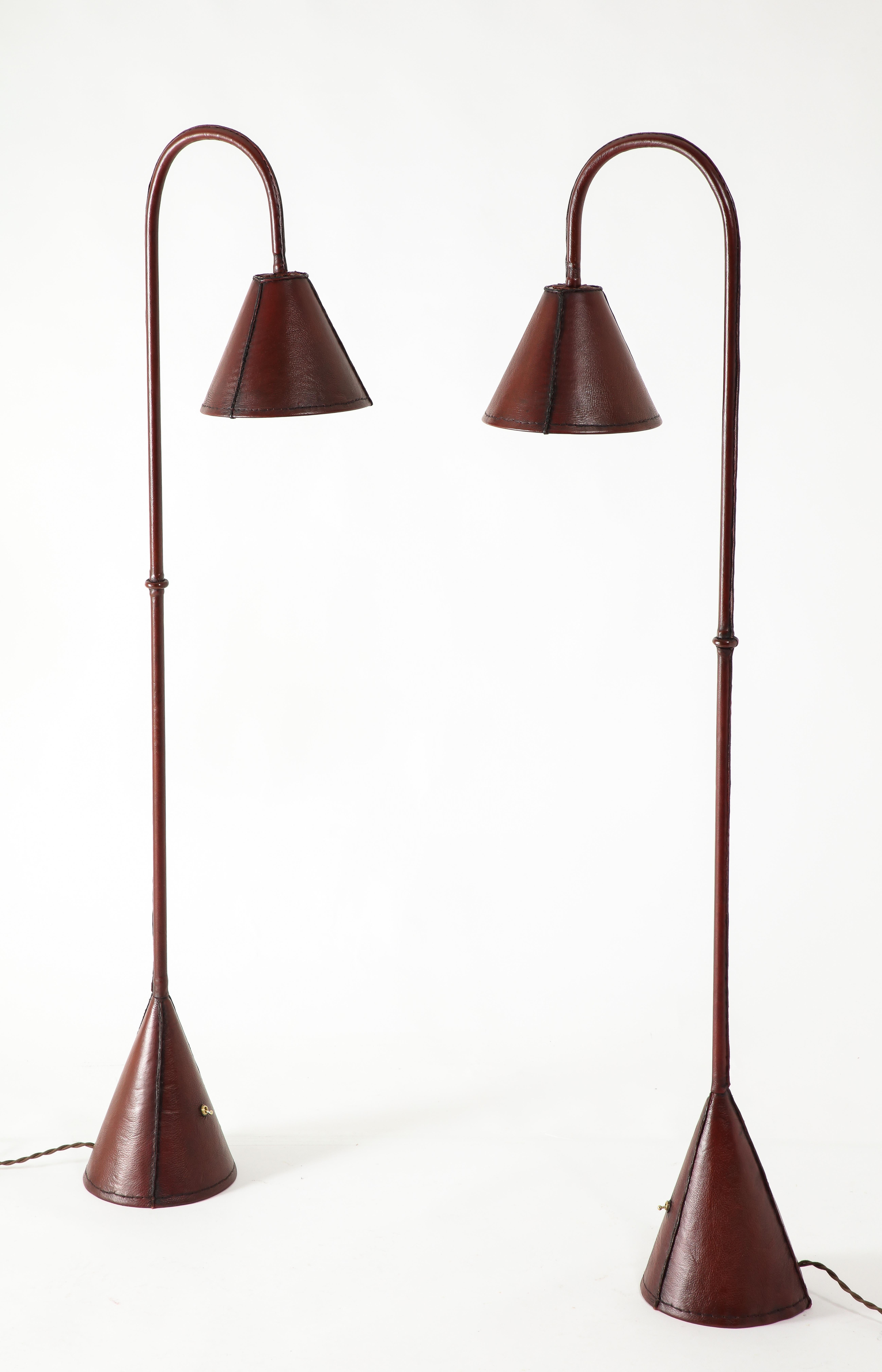 Valenti / Adnet Reading Floor Lamps, France 1950's For Sale 12