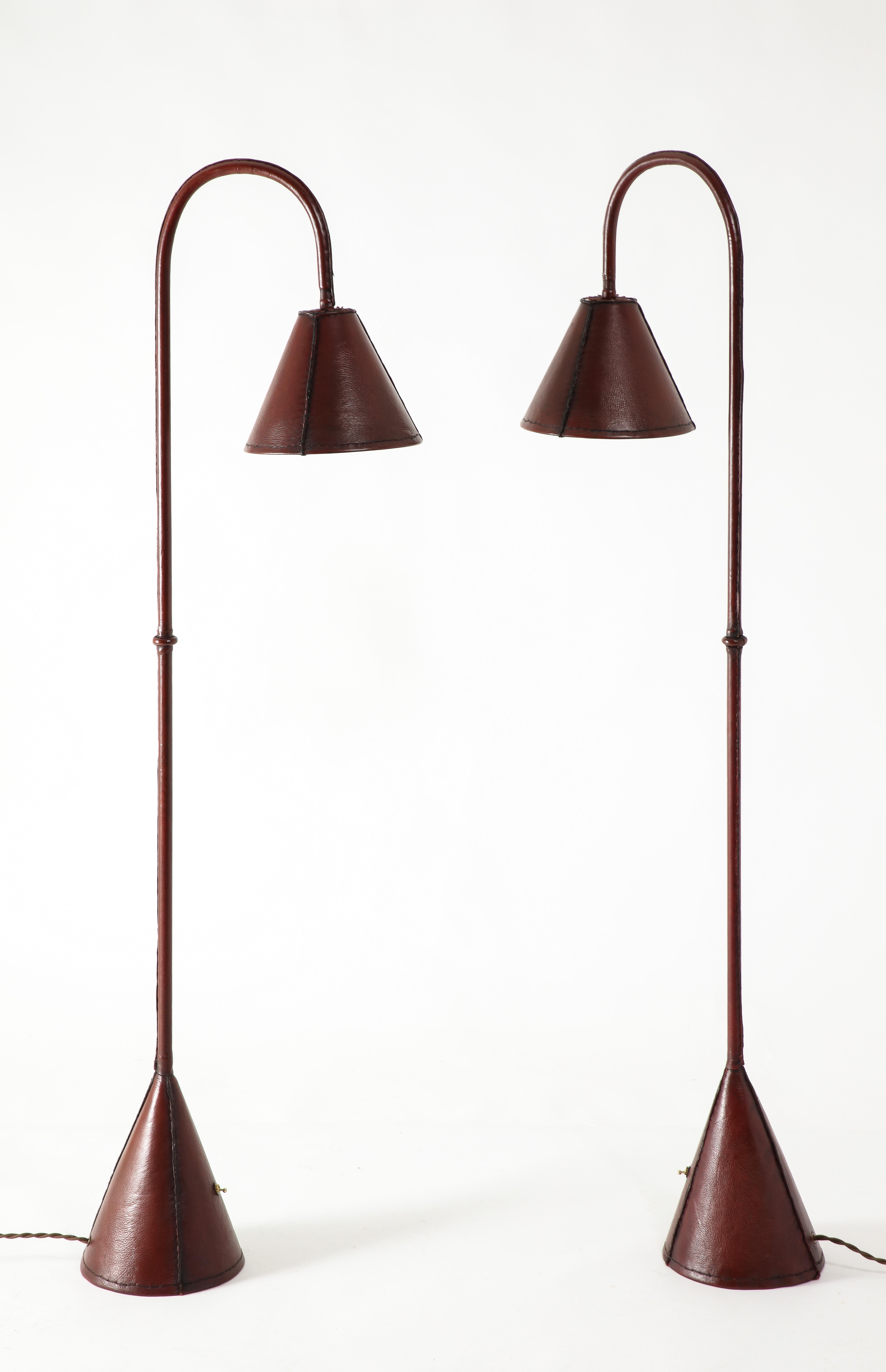 Valenti / Adnet Reading Floor Lamps, France 1950's For Sale 1