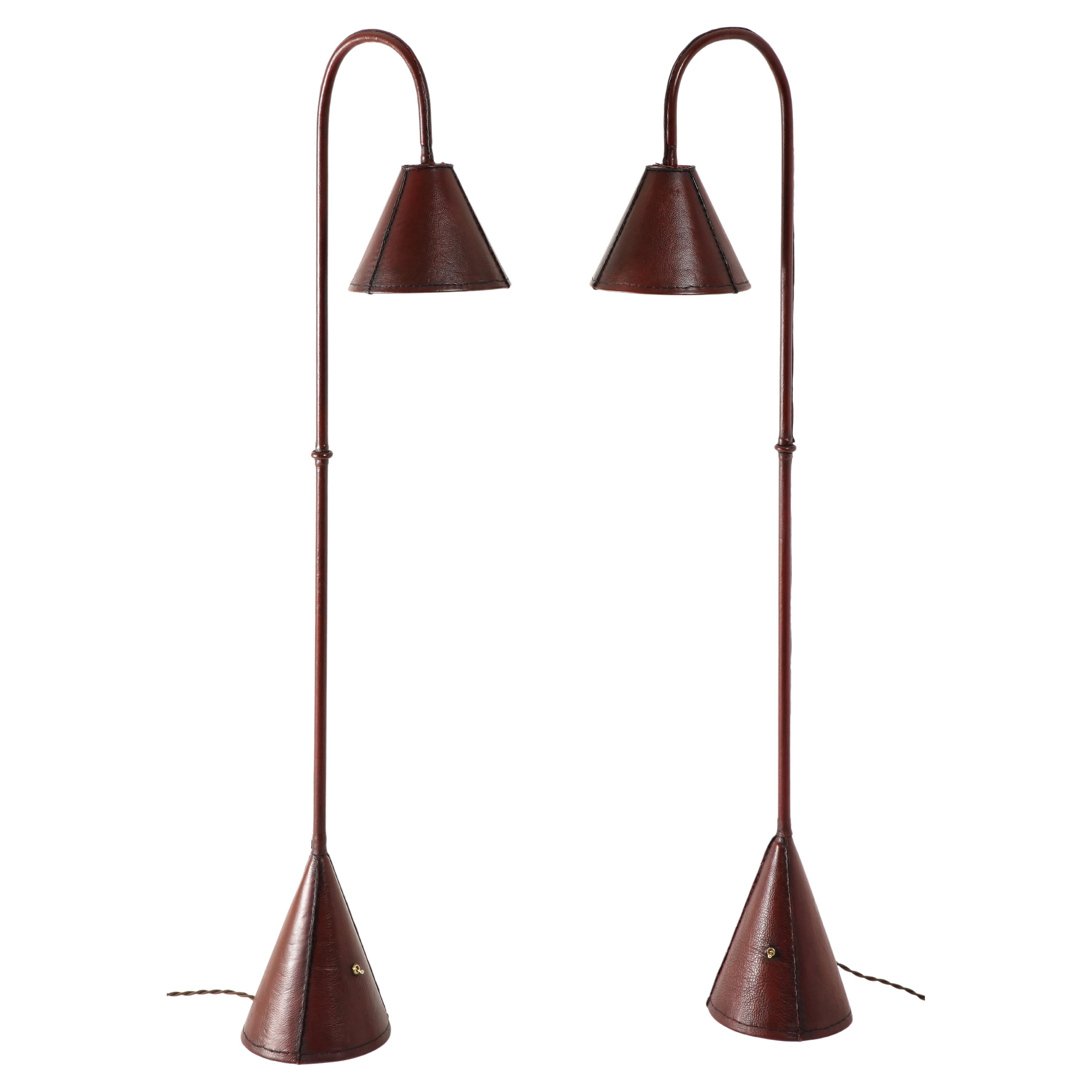 Valenti / Adnet Reading Floor Lamps, France 1950's For Sale