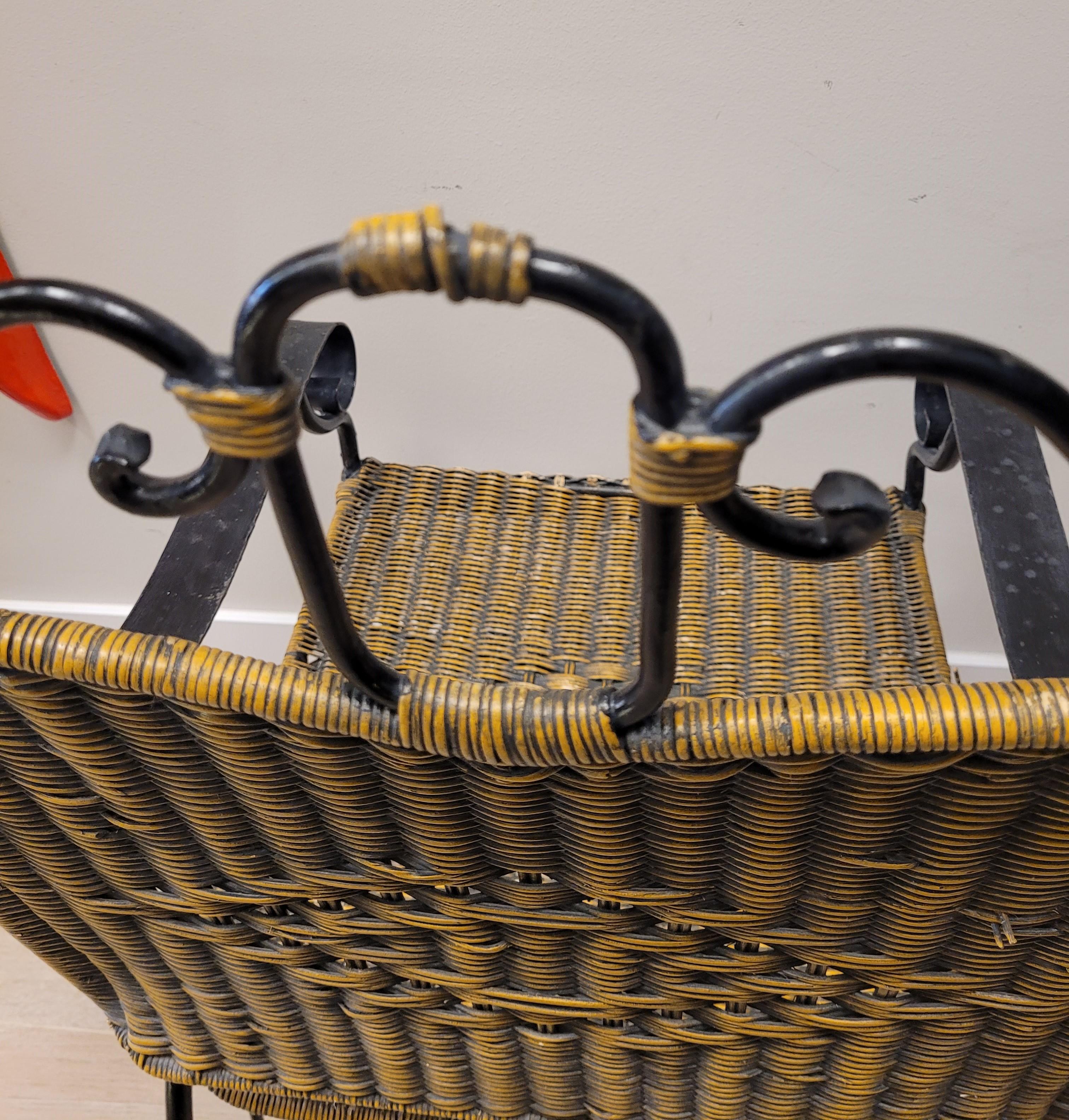 Valenti armchair in black rattan and wrought iron from the Spanish manufacturer in vendita 5