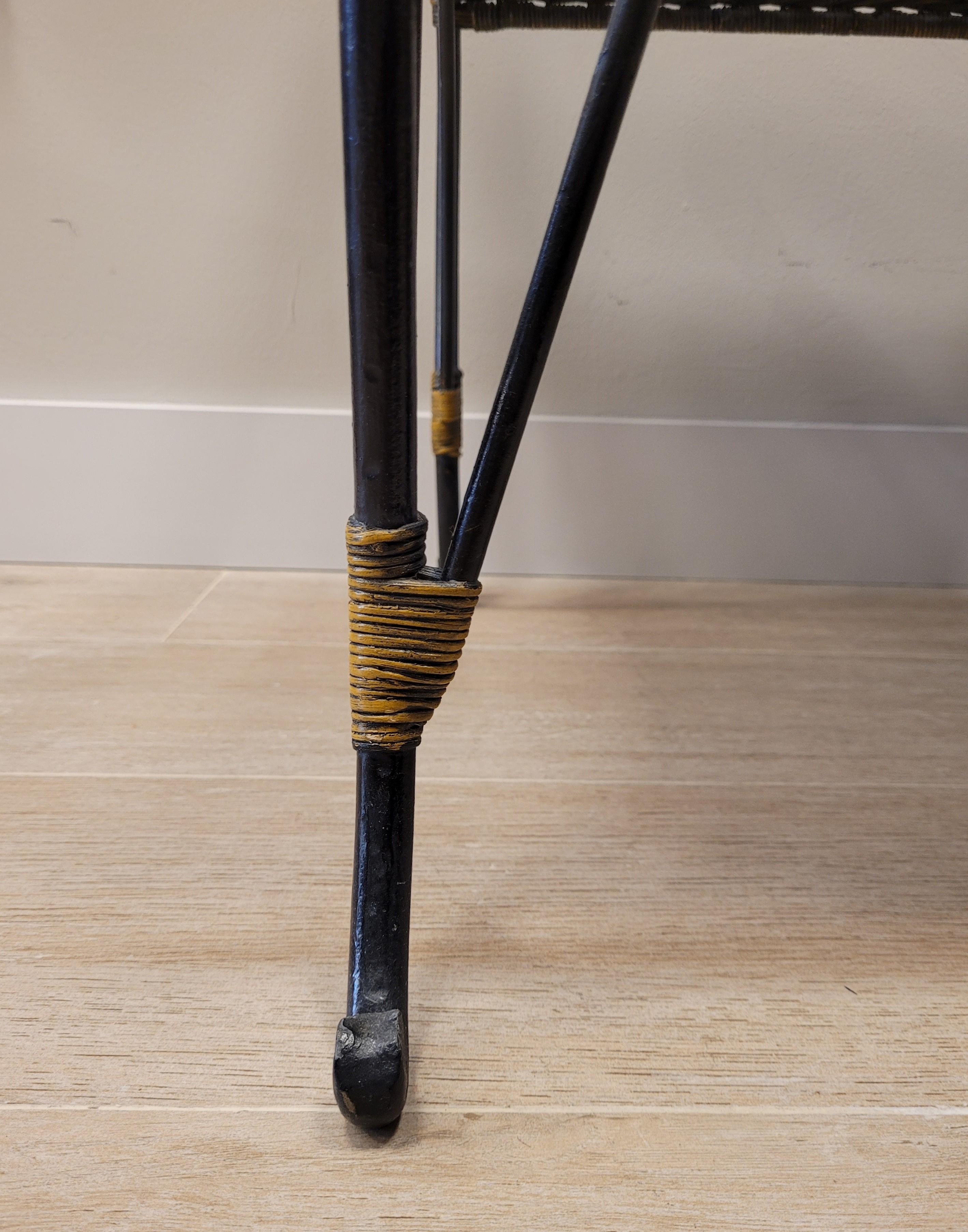 Valenti armchair in black rattan and wrought iron from the Spanish manufacturer in vendita 7