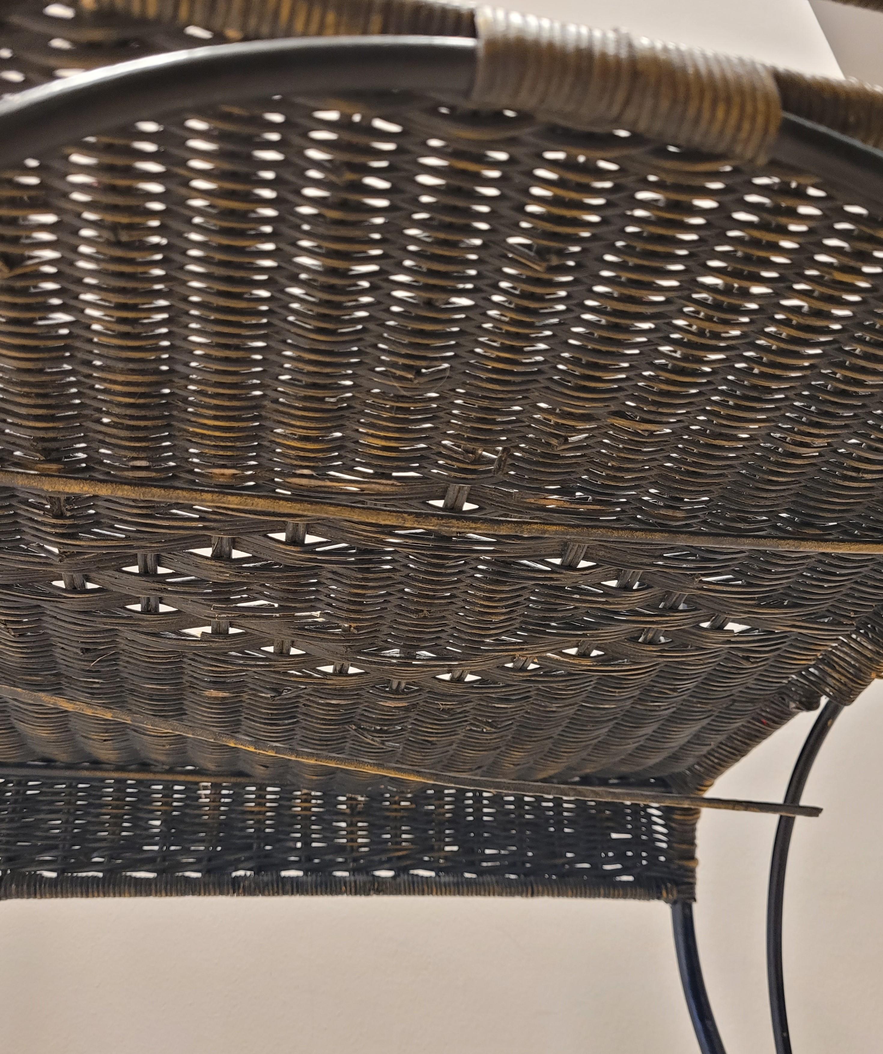 Valenti armchair in black rattan and wrought iron from the Spanish manufacturer in vendita 8