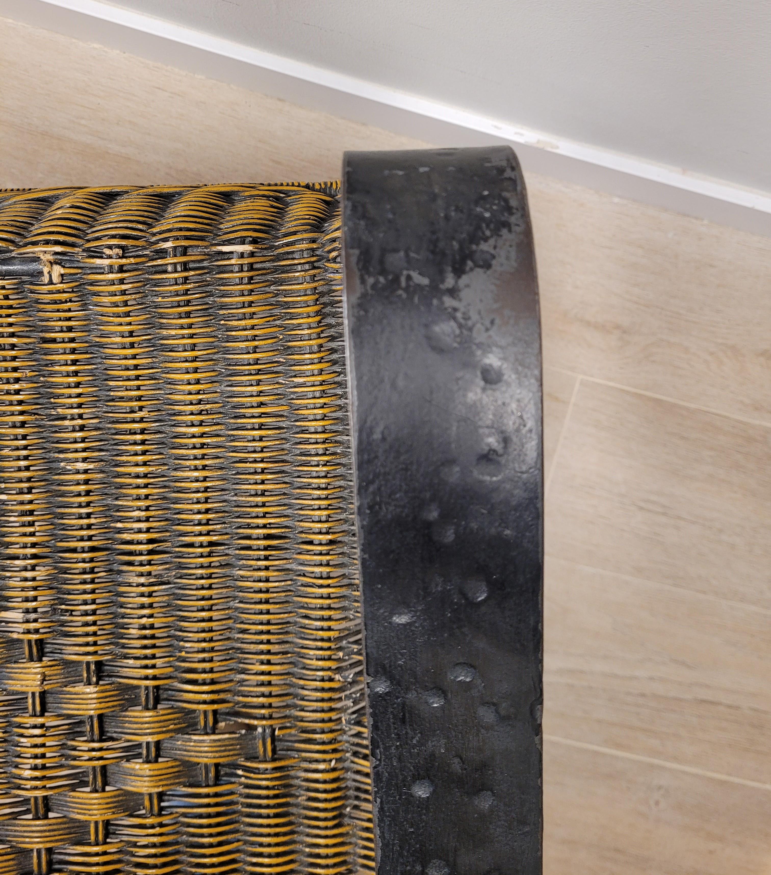 Valenti armchair in black rattan and wrought iron from the Spanish manufacturer in vendita 10