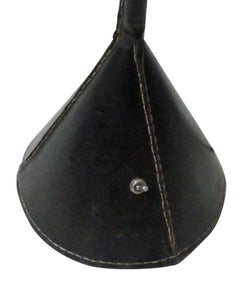 Valenti Black Leather Floor Lamp, Spain, Midcentury