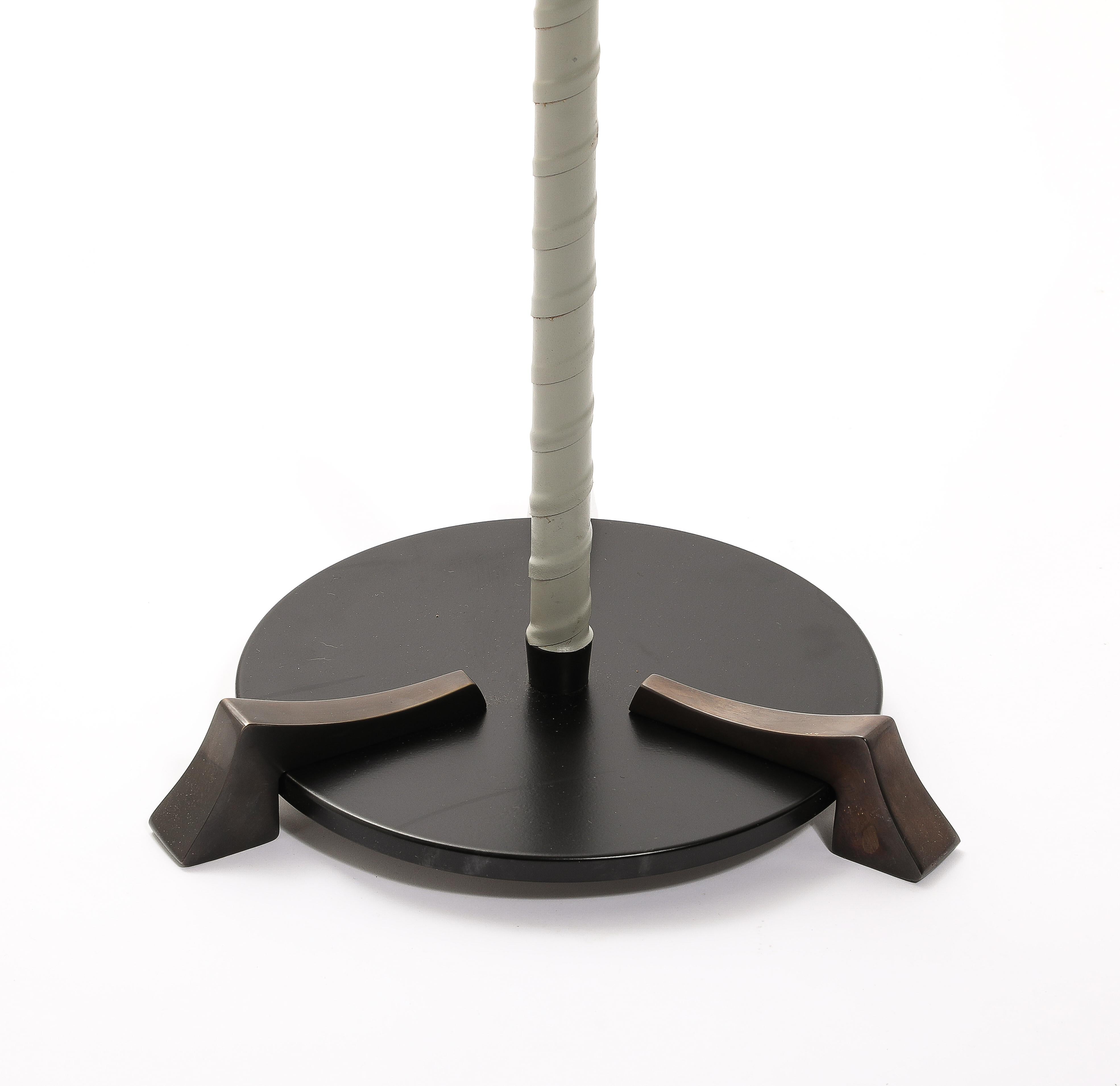 Valenti Brass & Leather Floor Lamps, Spain 1950's For Sale 1